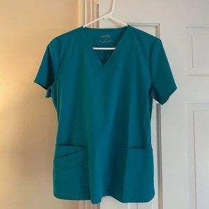 Cherokee Luxe Teal Blue Women's Scrub Top